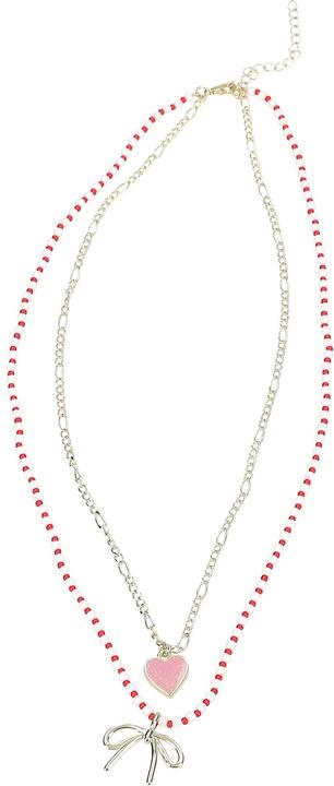 Produktbild Top Model TOPModel - Double Layer Necklace LEOHEART - Gold, Pink, White, Red - 46.5 cm 5 cm (Messing, Acryl, Nylon, Zink, 46.5 cm)