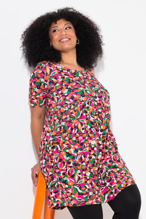 Actual product image Ulla Popken Geometric Print Short Sleeve Knit Tunic (62)