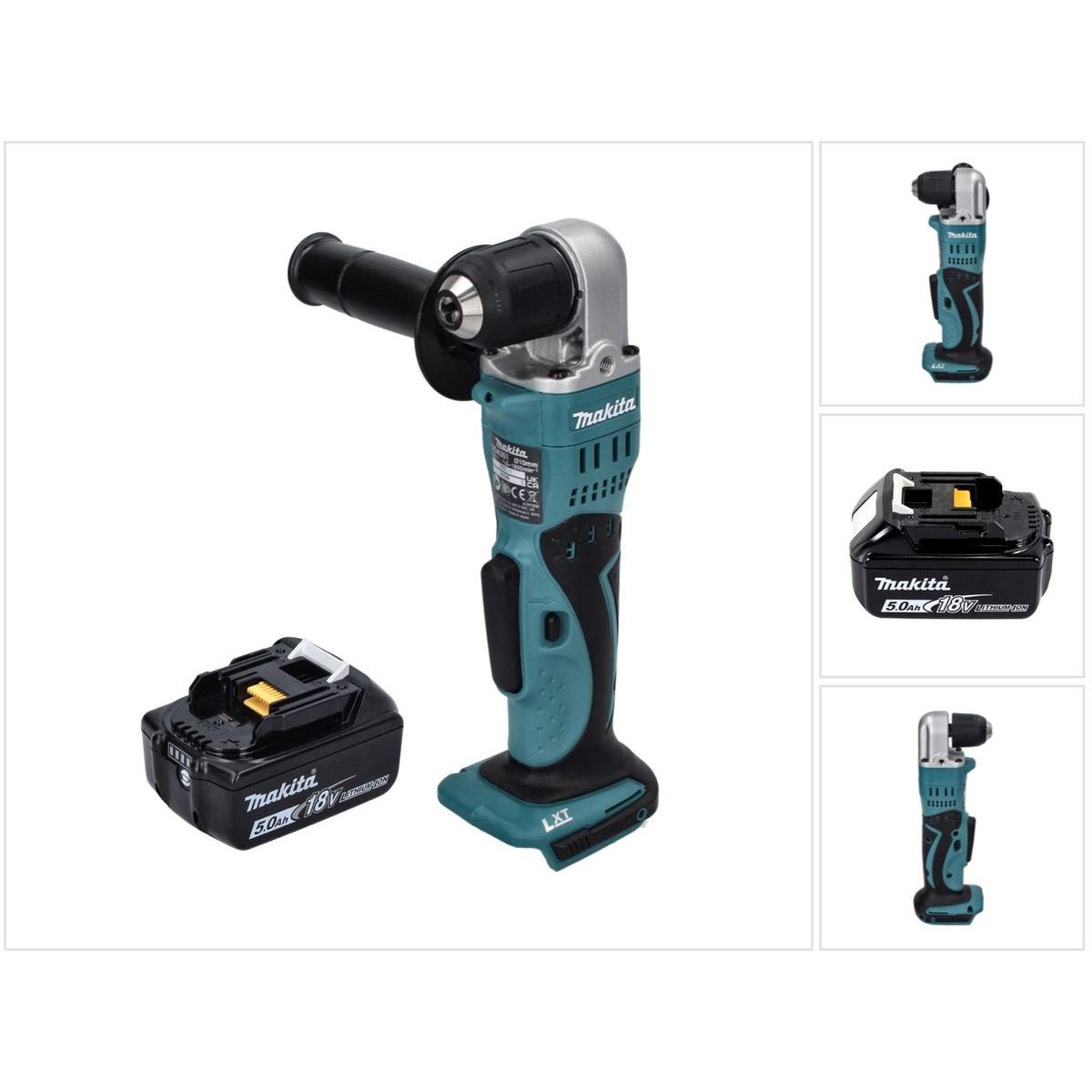 Makita, Bohrmaschine + Akkuschrauber, DDA 351 T1 Akku Winkelbohrmaschine 18 V 13,5 Nm + 1x Akku 5,0 Ah - ohne Ladegerät ...
