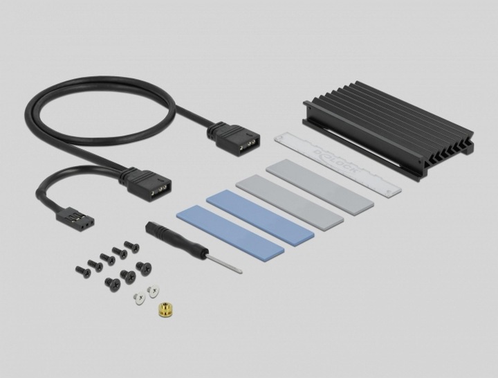 Actual product image Delock Host Bus Adapter PCIe x4 - M.2, NVMe, Key M, RGB LED