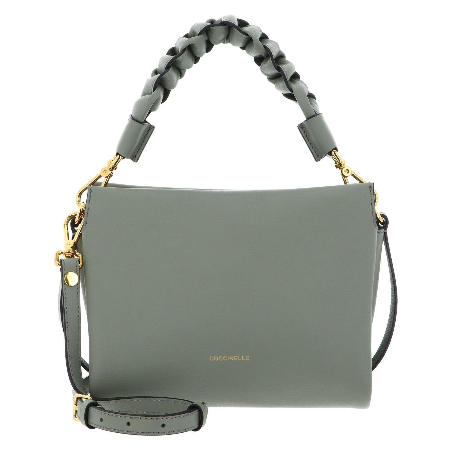 Coccinelle, Damen, Handtasche, Boheme Grana Double Crossbody Double Grainy Leather, Grün