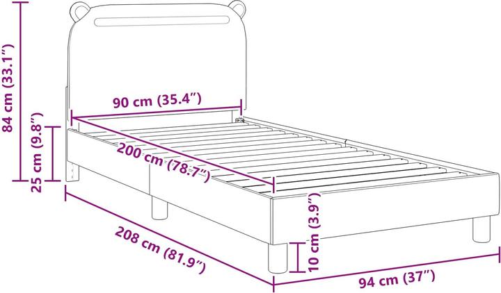 Image du produit vidaXL Moderner Bettrahmen (90 x 200 cm)