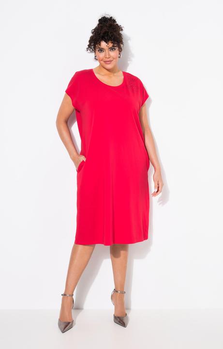 Immagine prodotto Ulla Popken Abito di jersey dal taglio oversize con scollo rotondo, brillantini e mezze maniche (54)