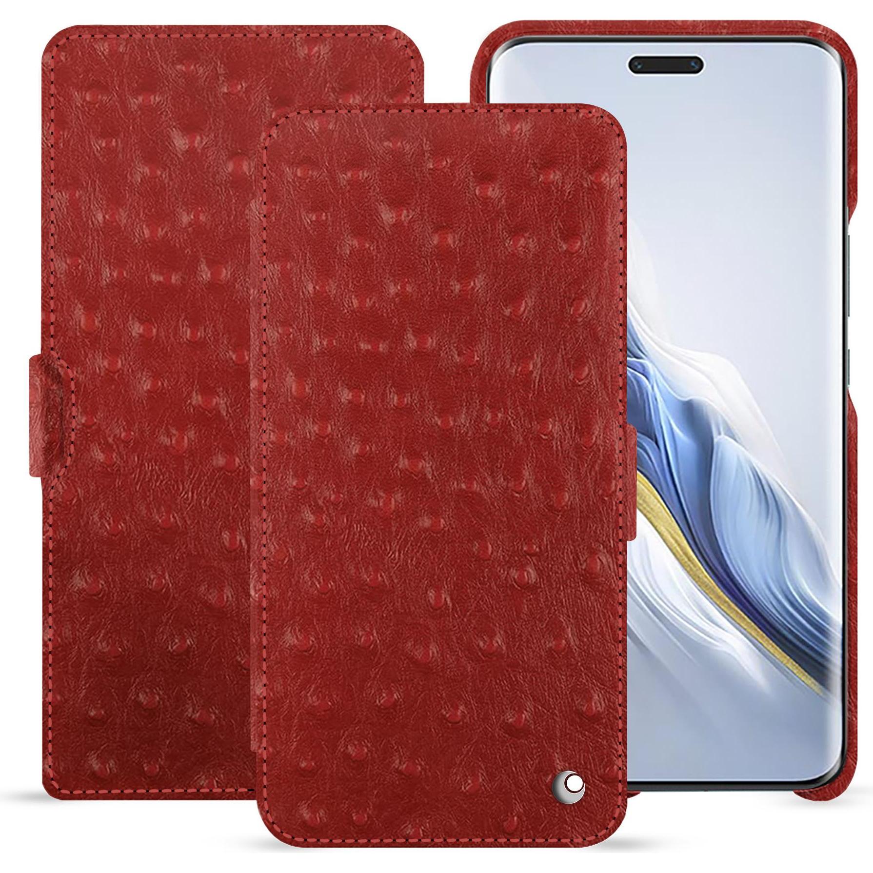 Noreve Lederschutzhülle horizontal (Honor Magic6 Pro), Smartphone Hülle, Rot