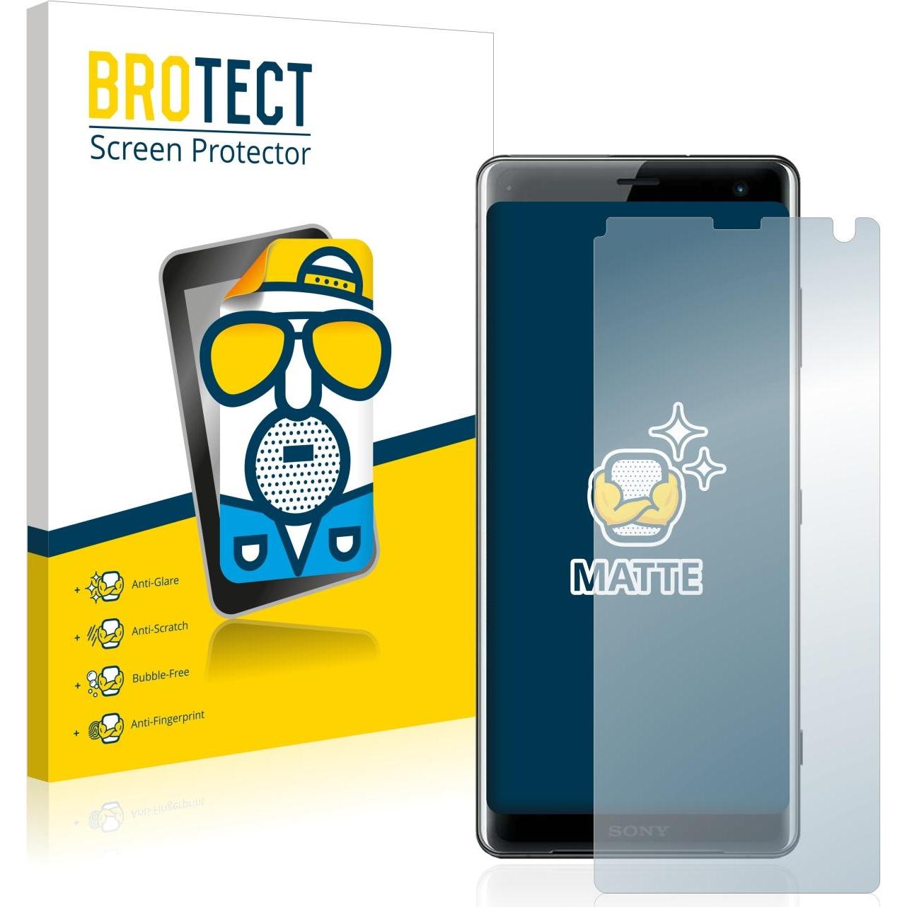BROTECT Entspiegelungs-Schutzfolie Displayschutz Matt (2 Stück, Sony Xperia XZ3), Smartphone Schutzfolie, Grau