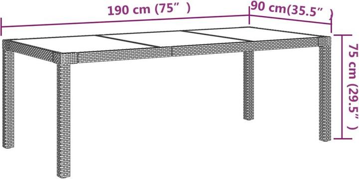 Produktbild vidaXL Garten Essgruppe (190 x 90 x 75 cm)