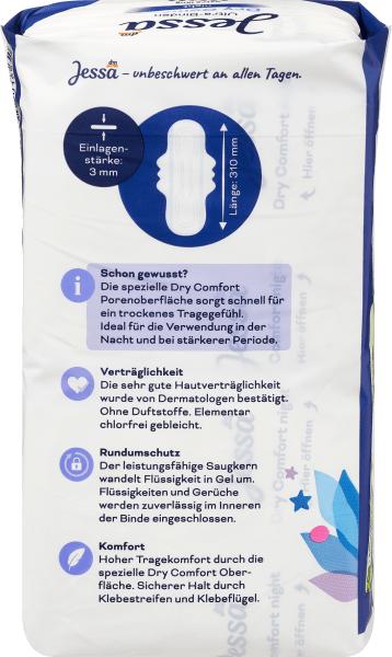 Actual product image dm Jessa Ultra pads Dry Comfort Night BigPack