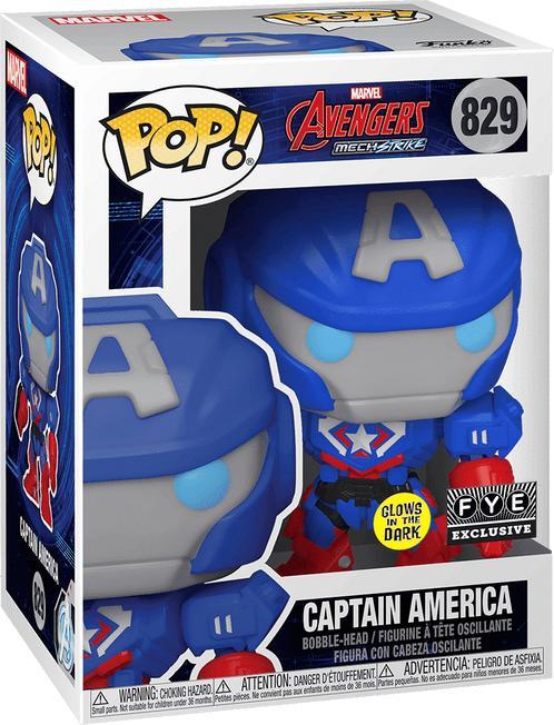 Actual product image Funko POP! 829: Marvel Mech Strike - Captain America (FYE Exclusive)