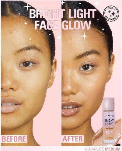 Produktbild Makeup Revolution Bright Light Face Glow Brightening Skin Tint Radiant Finish Illuminate Medium (Illuminate Medium)