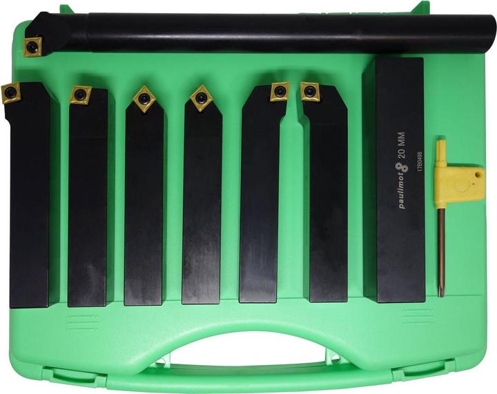 Actual product image Paulimot Turning chisel set with inserts, 20 mm, 7-piece incl. boring bar (115.25 mm)