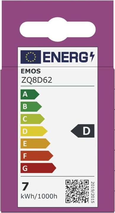 Energie-Label Emos LED Lampe Classic MR16 Weiss/ GU10 / 7 W (72 W) / 1000 lm / WarmWeiss (GU10, 1000 lm, 1x)