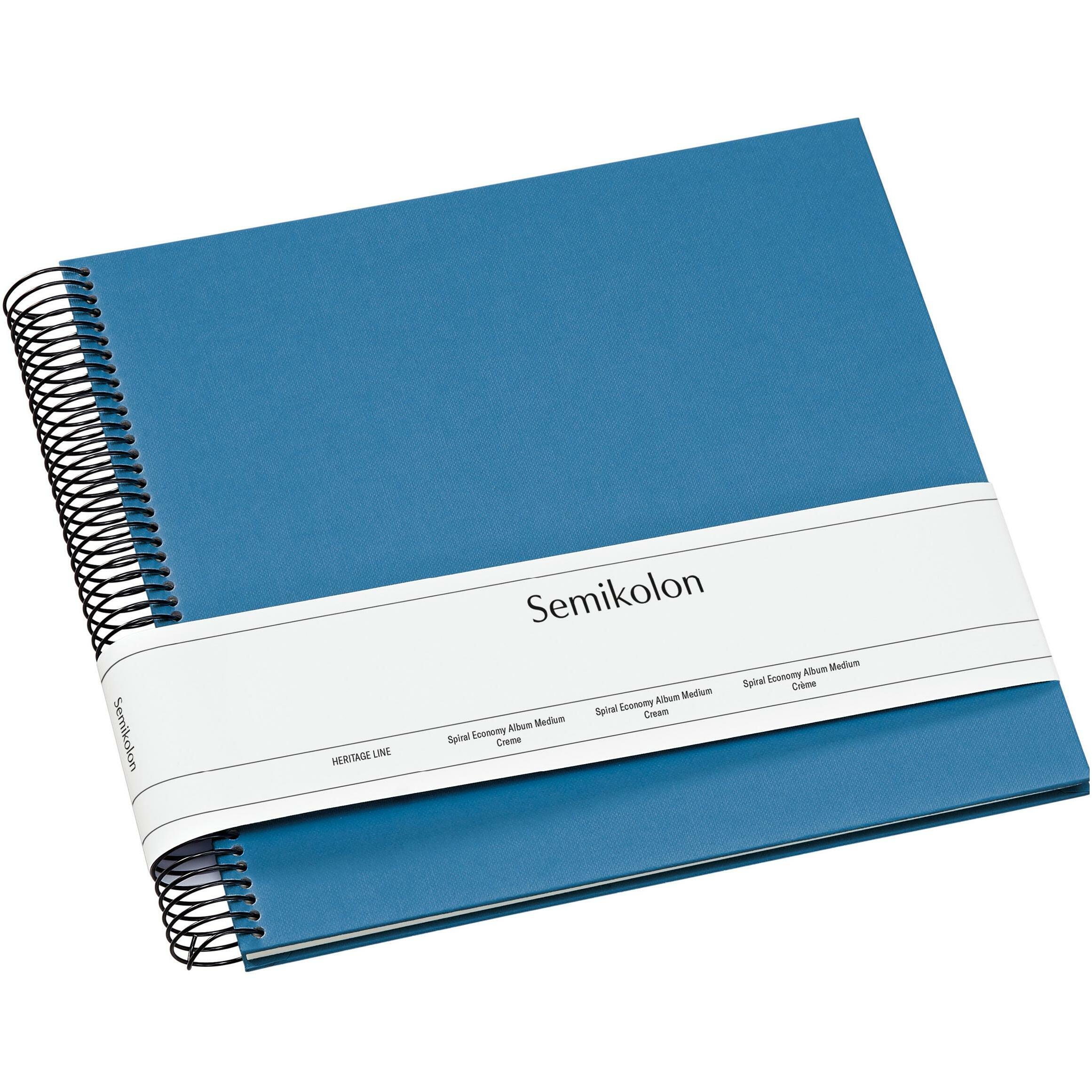 Semikolon, Fotoalbum, Fotoalbum 23 x 24.5 cm Blau, 40 cremeweisse Seiten (10 x 15 cm, 9 x 13 cm)