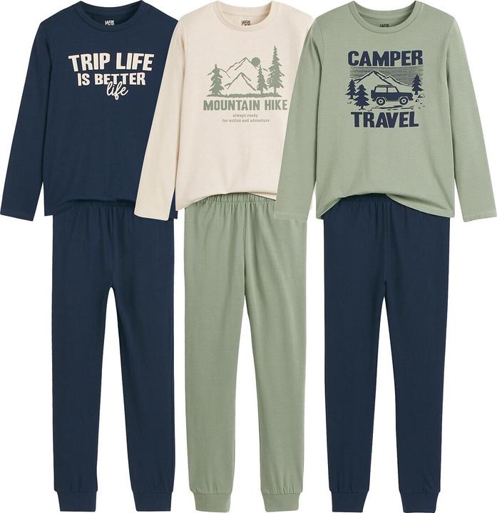 Produktbild La Redoute Collections 3er-Pack Pyjamas mit Messageprint und Bergmotiv (116)