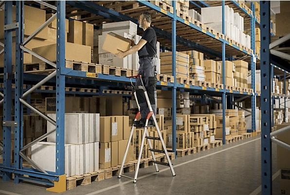 Produktbild Hailo L100 TopLine, Alu-Sicherheits-Stehleiter, 4 Stufen (Stehleiter, 85 cm)