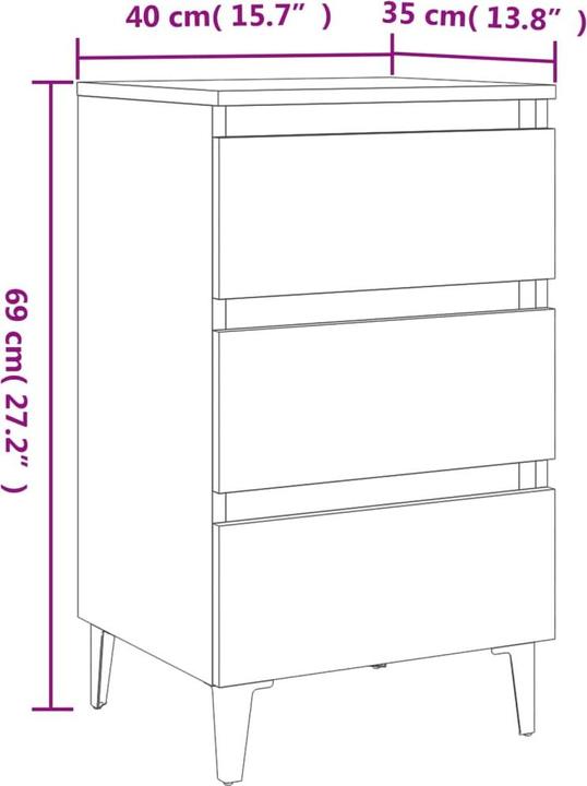 Immagine prodotto vidaXL Nachttisch (40 x 35 x 69 cm)