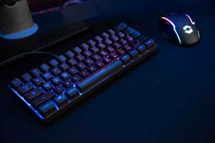 Actual product image Speedlink LETOS RGB 60% black / gaming keyboard / membrane / RGB / USB-A / US layout (US, Cable, Wireless)