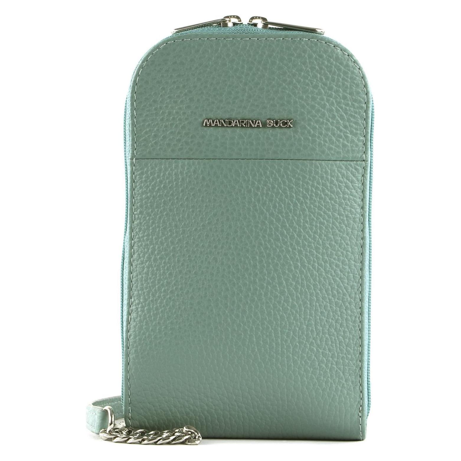 Mandarina Duck, Damen, Handtasche, Borsa A Tracolla In Pelle Morbida Per Telefono, Grau, Blau