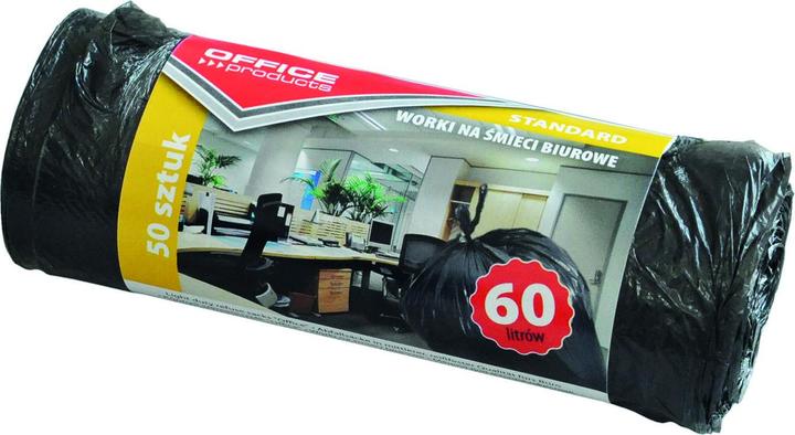 Produktbild Office Products Müllbeutel, standard (hdpe), 60l, 50 stück, schwarz (50x, 60 l)