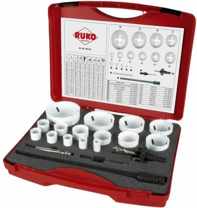 Produktbild Ruko Lochsägen Satz (16 mm, 19 mm, 21 mm, 24 mm, 25 mm, 29 mm, 32 mm, 37 mm, 40 mm, 48 mm, 51 mm, 54 mm, 60 mm, 73 mm, 83 mm)