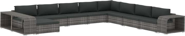 Graues Rattan + dunkelgraue Auflage