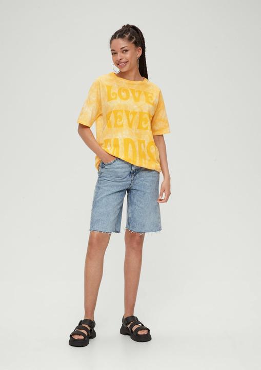 Produktbild s.Oliver T-Shirt Batikshirt mit Statement-Print (M)