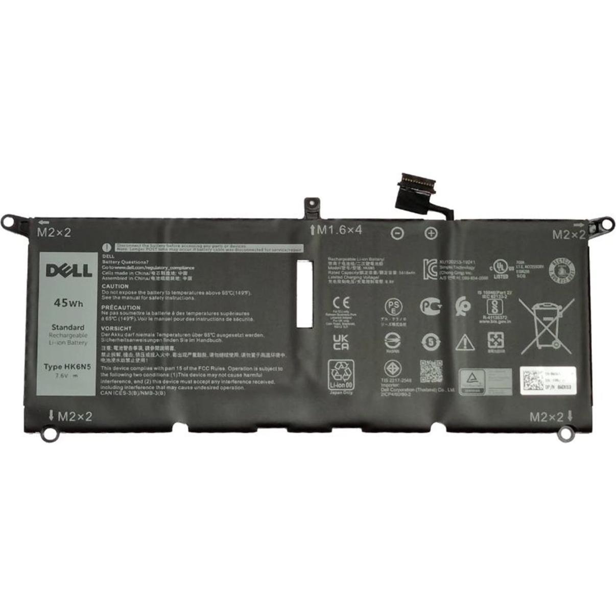 Dell Battery, 45WHR, 4 Cell (4 Zellen), Notebook Akku, Schwarz