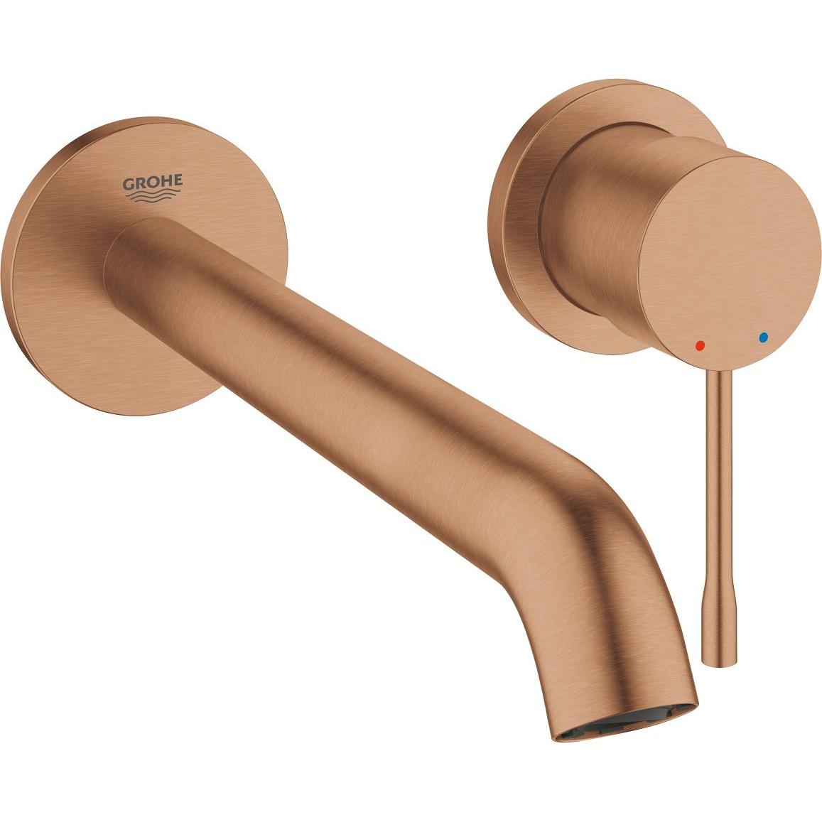 Grohe, Badarmatur, 2-Loch-Waschtischbatterie ESSENCE Ausladung 230mm Warm Sunset gebürstet