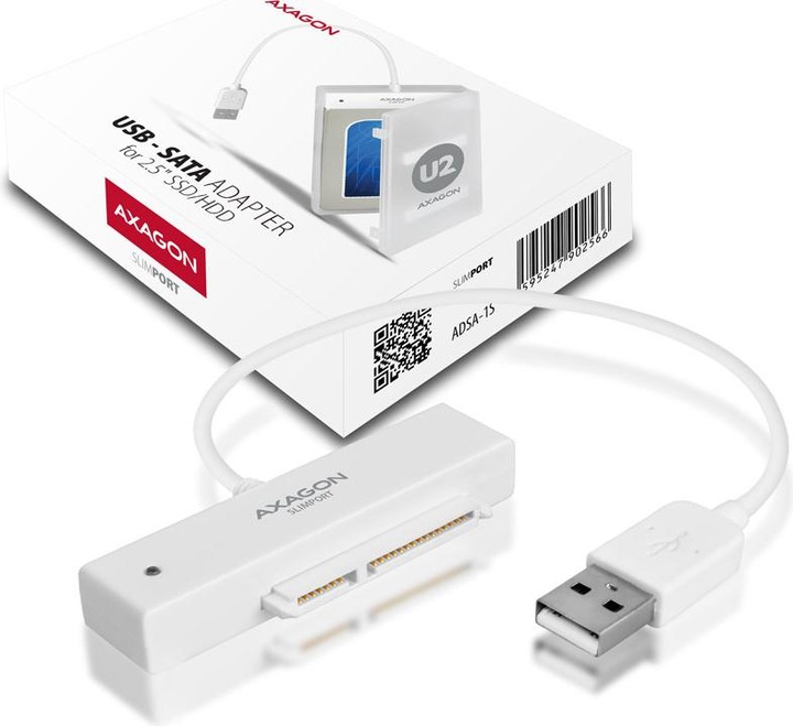 Image du produit Axagon ADSA-1S6 Adaptateur SLIMPort, USB 2.0, 2.5" SSD/HDD, SATA - avec boîtier (2.5")