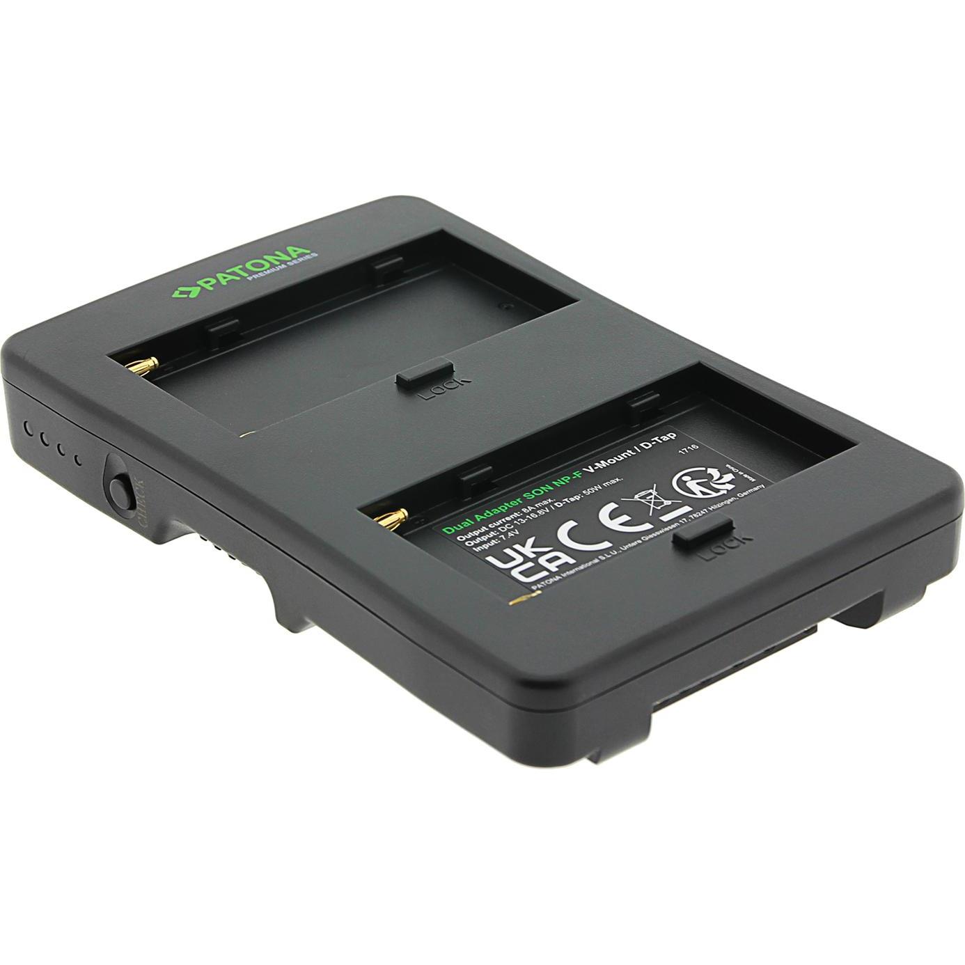 Patona Adattatore V-Mount per 2 batterie NP-F (Accoppiatore DC), Alimentatore fotocamera