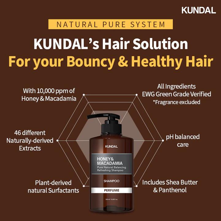 Produktbild Kundal Honey and Macadamia Nature Shampoo Baby Powder 500ml (500 ml, Flüssiges Shampoo)