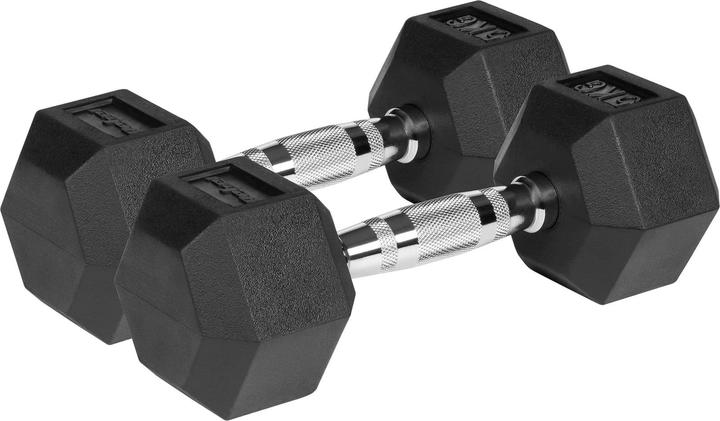 Image du produit Rebel Rubberized cast iron dumbbells HEX 2x5 kg ACTIVE