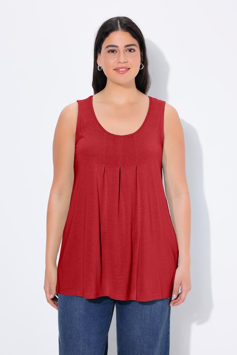 Produktbild Ulla Popken Top, Zierfalten, A-Linie, Rundhals, ärmellos, Modal (50, 52)