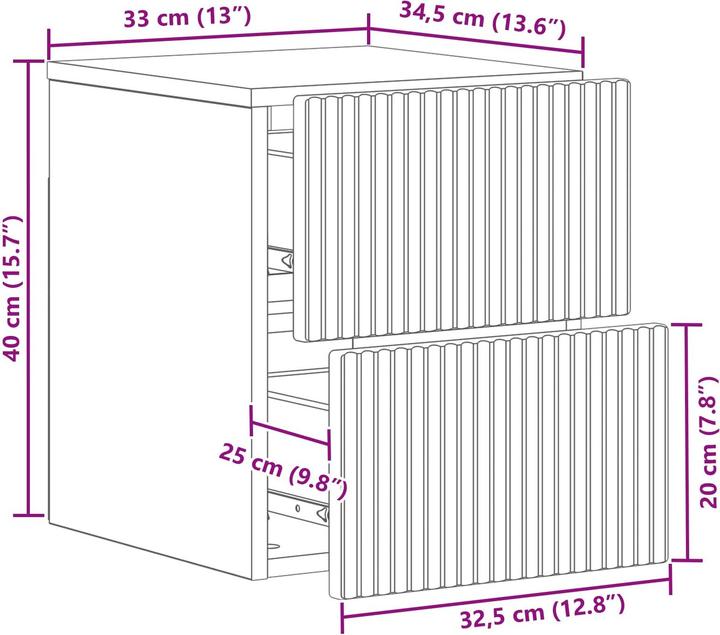 Produktbild vidaXL Wandschrank (34.50 x 33 x 40 cm)