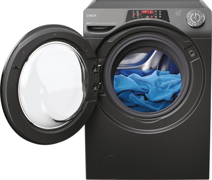 Actual product image Candy RO41276DWMCRT-S Washing Machine, A, Front loading, Depth 45 cm, 7 kg, Anthracite (7 kg, Left)