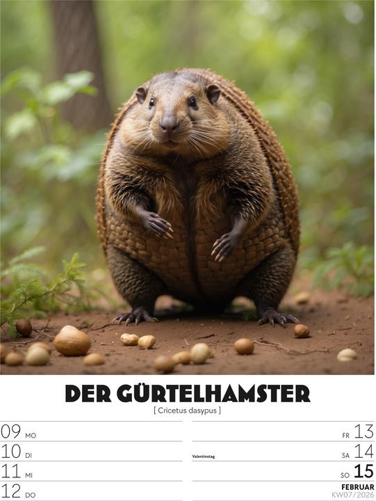 Image du produit Verrücktes Tierleben - Wochenplaner mit KI-Bildern Kalender 2026 (25 x 33 cm, Allemand)