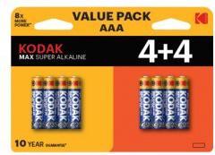 Actual product image Kodak Max Alkaline AAA LR3 (8 pcs., AAA)