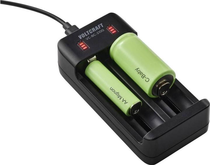 Produktbild Voltcraft VC-BC-2100 Rundzellen-Ladegerät NiMH, LiIon Mignon (AA), Micro (AAA) (1 Stk., 10440, 14500, 14650, 16650, 17500, 17650, 17670, 18350, 18490, 18500, 18650, 18700, 20700, 21700, 22500, 22650, 25500, 26650, AA, AAA)