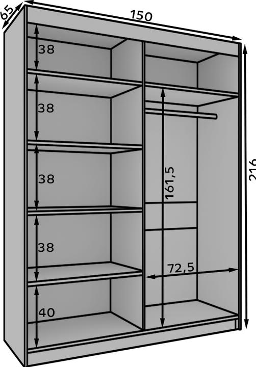 Actual product image ADRK Furniture Atson (150 x 65 x 216 cm)