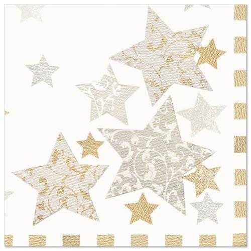 Papstar Serviettes de table "Stardust (50 x, 40 x 40 cm)