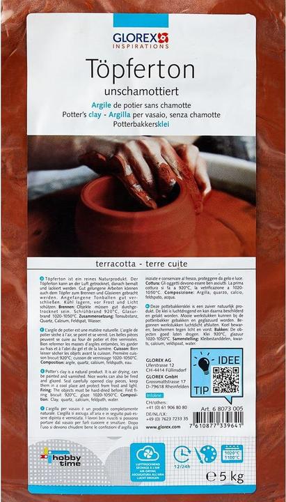 Image du produit Glorex Argile de poterie 5 kg