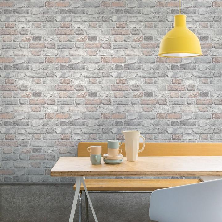 Actual product image Grandeco Brick Effect Vinyl Wallpaper