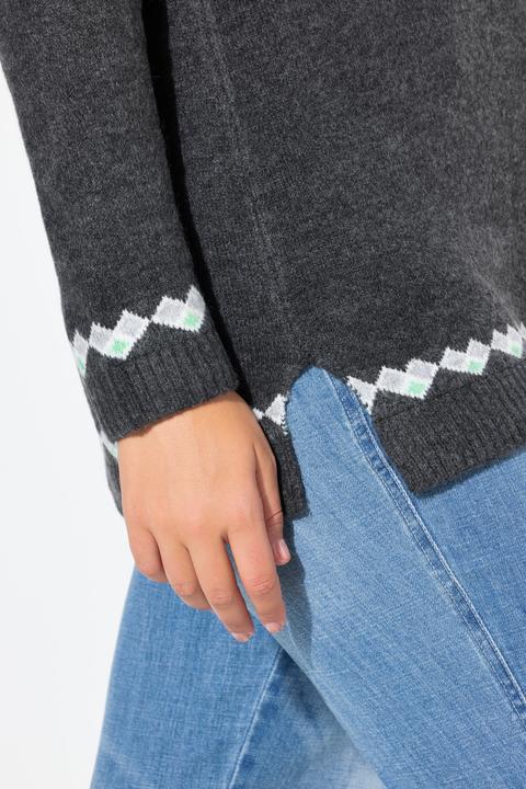 Immagine prodotto Ulla Popken Norweger-Pullover, Rundhals, Langarm, weicher Strick (42, 44)