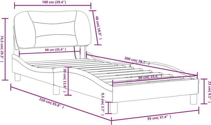 Image du produit vidaXL Bettgestell (90 x 200 cm)