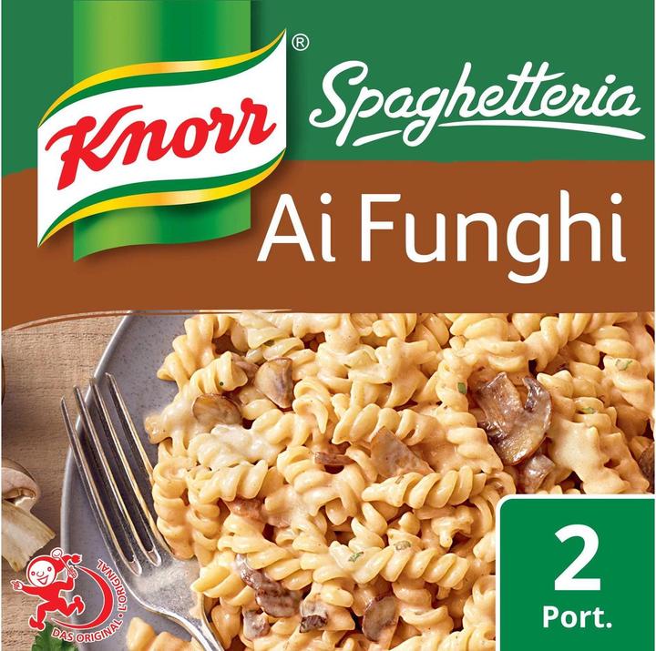Produktbild Knorr Spaghetteria Ai Funghi Pasta Pilzsauce Beutel, Teigwaren mit crèmiger Pilz Sauce, Fertiggericht (218 g)