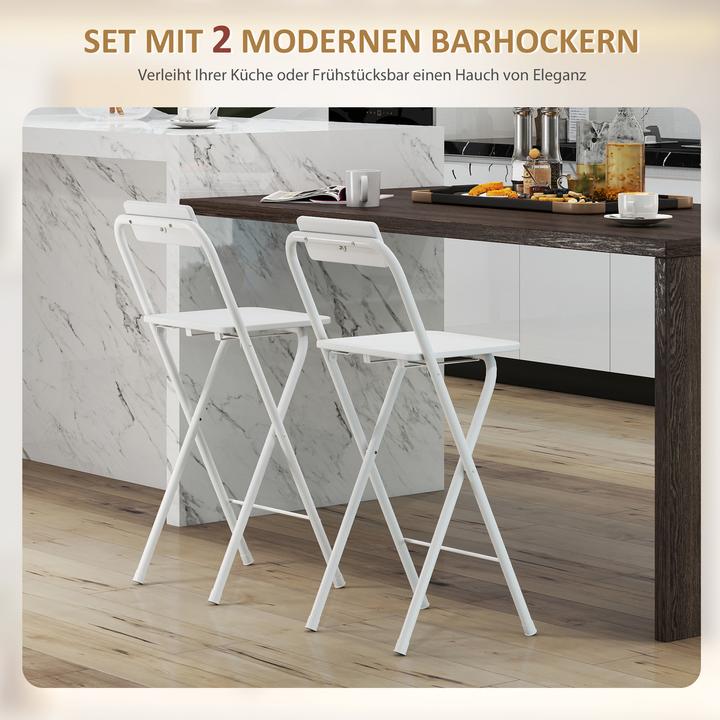 Produktbild Homcom Barhocker MDF, Stahl Weiss