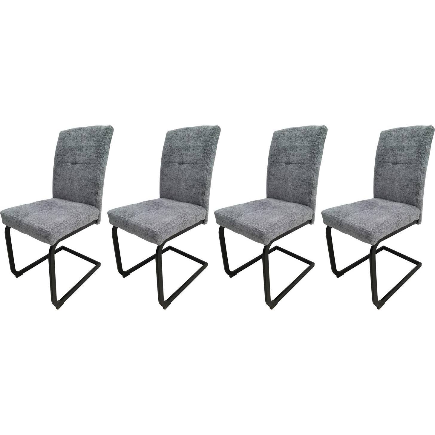 HTI-Living, Stühle, Schwingstuhl 4er Set Kinsey Grau
