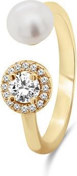 Produktbild Brilio Silver - Elegant silver ring with real pearl and zircons RI062W - Circuit: 50 mm (50)