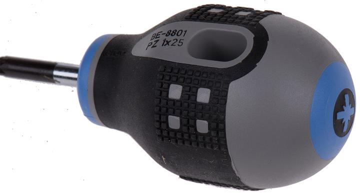 Produktbild Bahco ERGO Pozidriv Schraubendreher mit kurzem Gummigriff, PZ1 x 25 mm (Pozidriv-Kreuzschlitz (PZ))