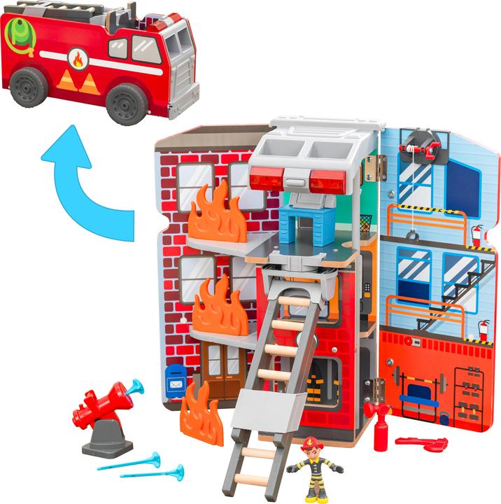 Produktbild KidKraft 2-in-1-Spielset Transformierendes Feuerwehrauto