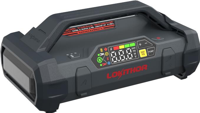 Lokithor JA302 PRO Starthilfegerät 3000A mit Kompressor LED & Powerbank (3000 A)